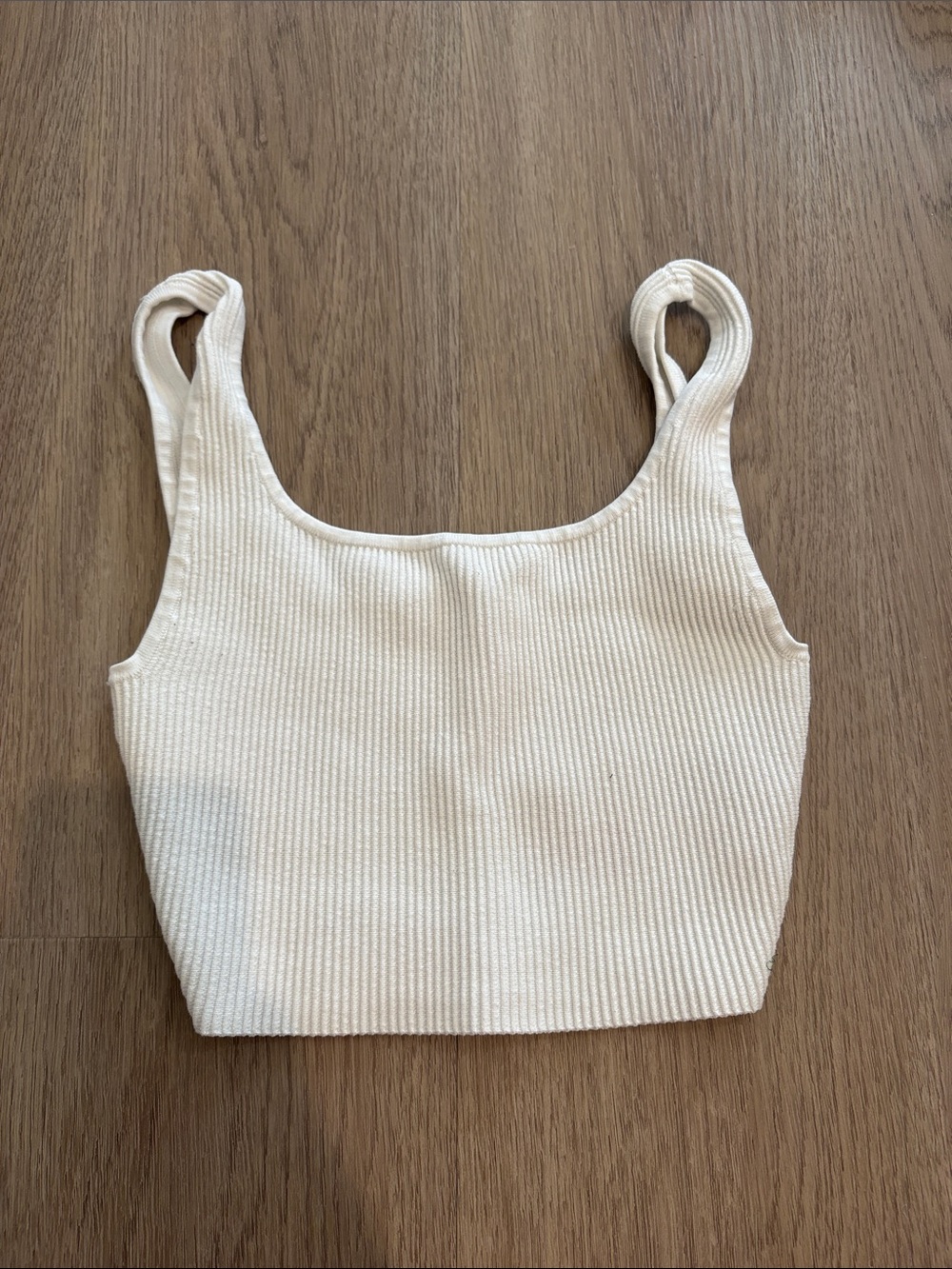 BABATON white Ribbed Tank Crop tank Top